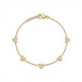 Bracciale Five Hearts in Pavé in Acciaio Inossidabile