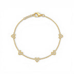 Bracciale Five Hearts in Pavé in Acciaio Inossidabile