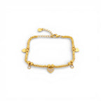 Bracciale Sfere e Multi-Charm con Cuore in Pavé In Acciaio Inossidabile