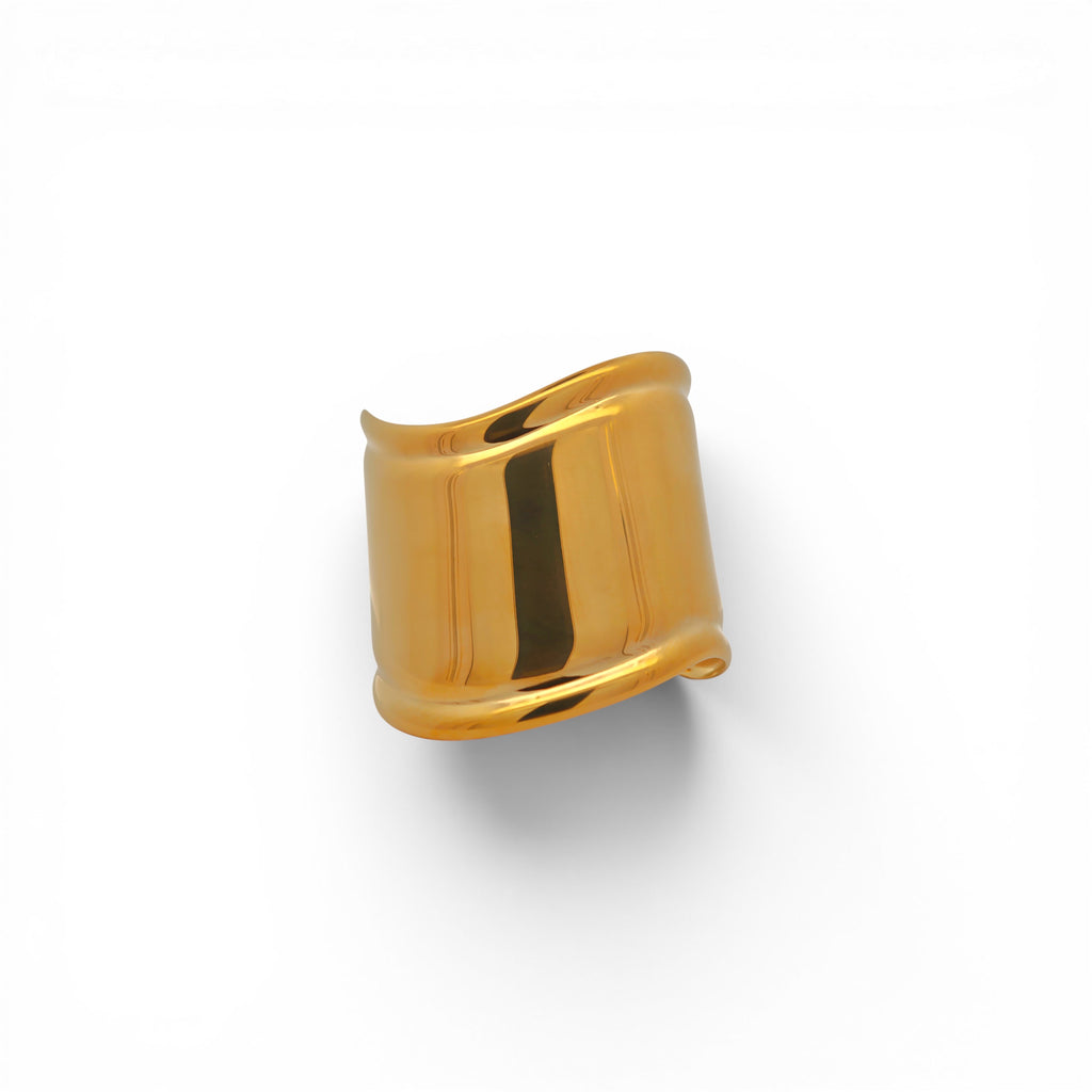 Bracciale Bangle a Fascia Maxi Curva In Acciaio Inossidabile
