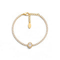 Bracciale Tennis con Zirconi e Centrale Luminoso In Acciaio Inossidabile