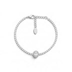 Bracciale Tennis con Zirconi e Centrale Luminoso In Acciaio Inossidabile