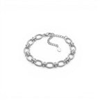 Bracciale a Maglie Ovali con Barrette e Sferette In Acciaio Inossidabile