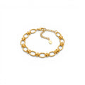 Bracciale a Maglie Ovali con Barrette e Sferette In Acciaio Inossidabile