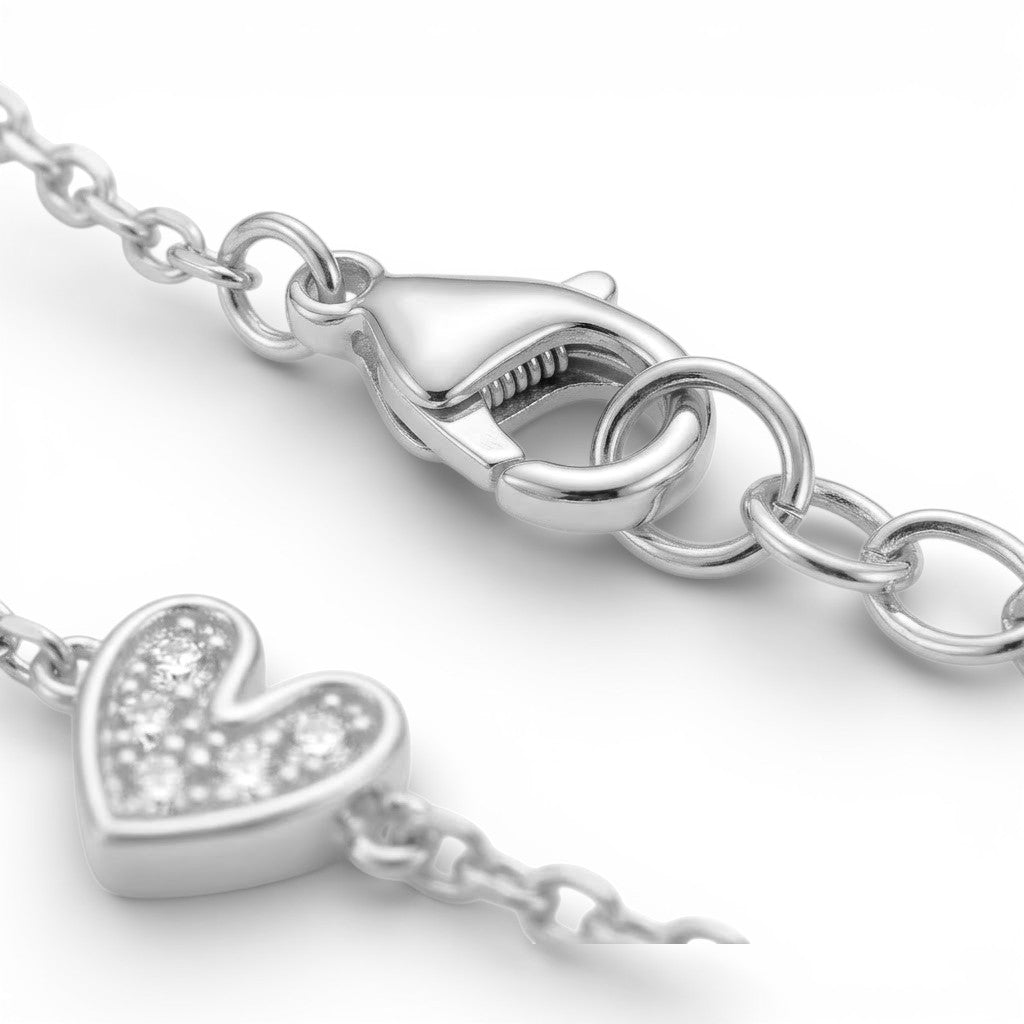 Bracciale Five Hearts in Pavé in Acciaio Inossidabile