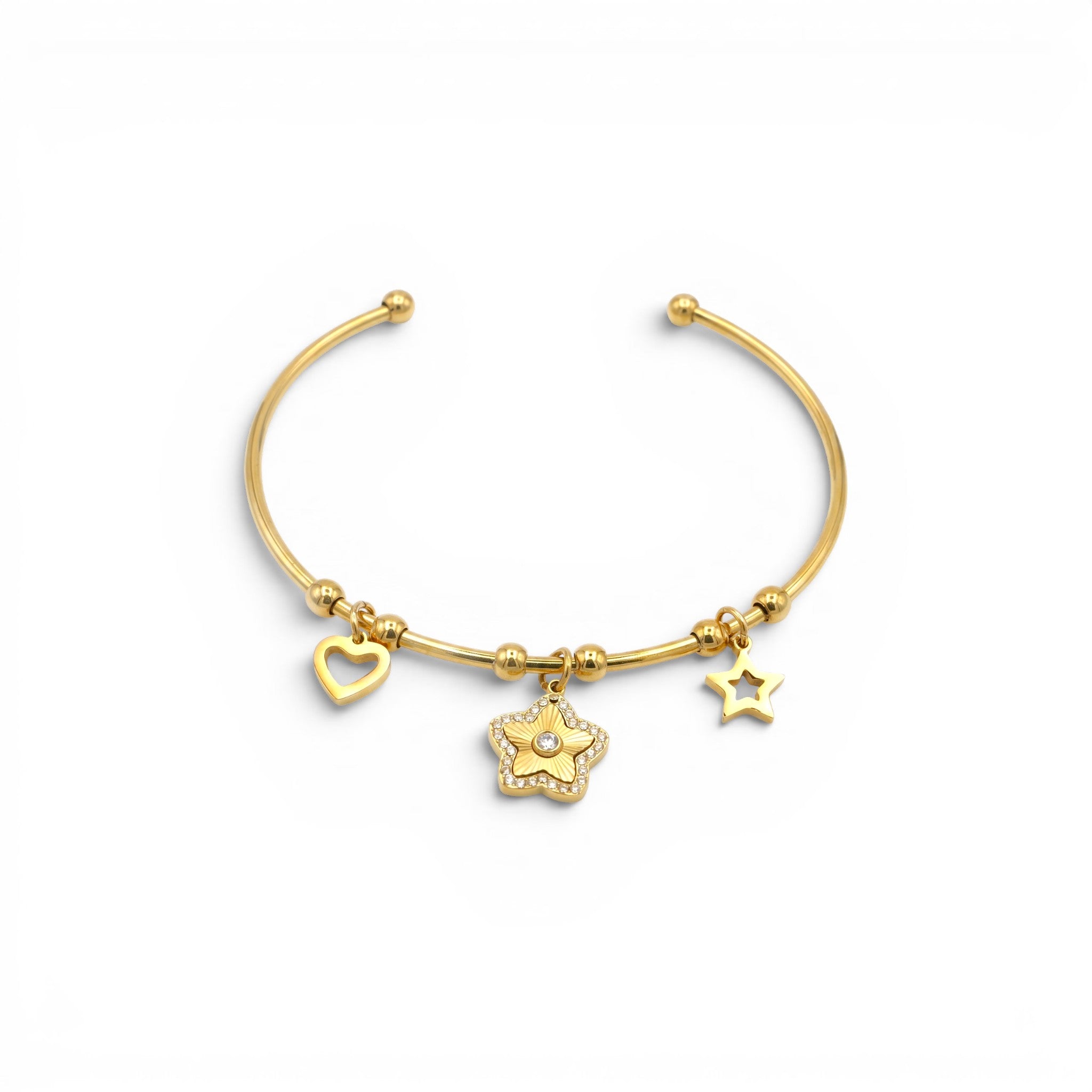 Bracciale Rigido Celestial Love con Charms In Acciaio Inossidabile