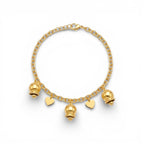 Bracciale Melodia d'Amore con Campanelle e Cuori in Acciaio Inossidabile