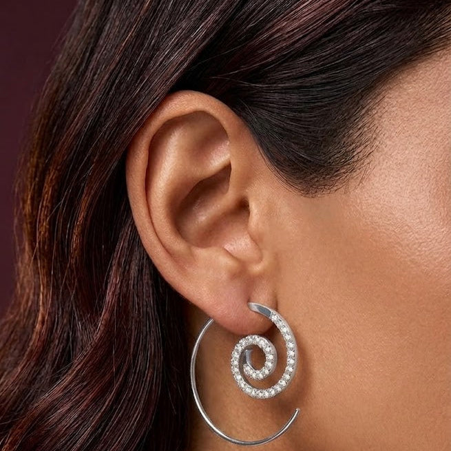 Orecchini Spirale Pavé In Acciaio Inossidabile