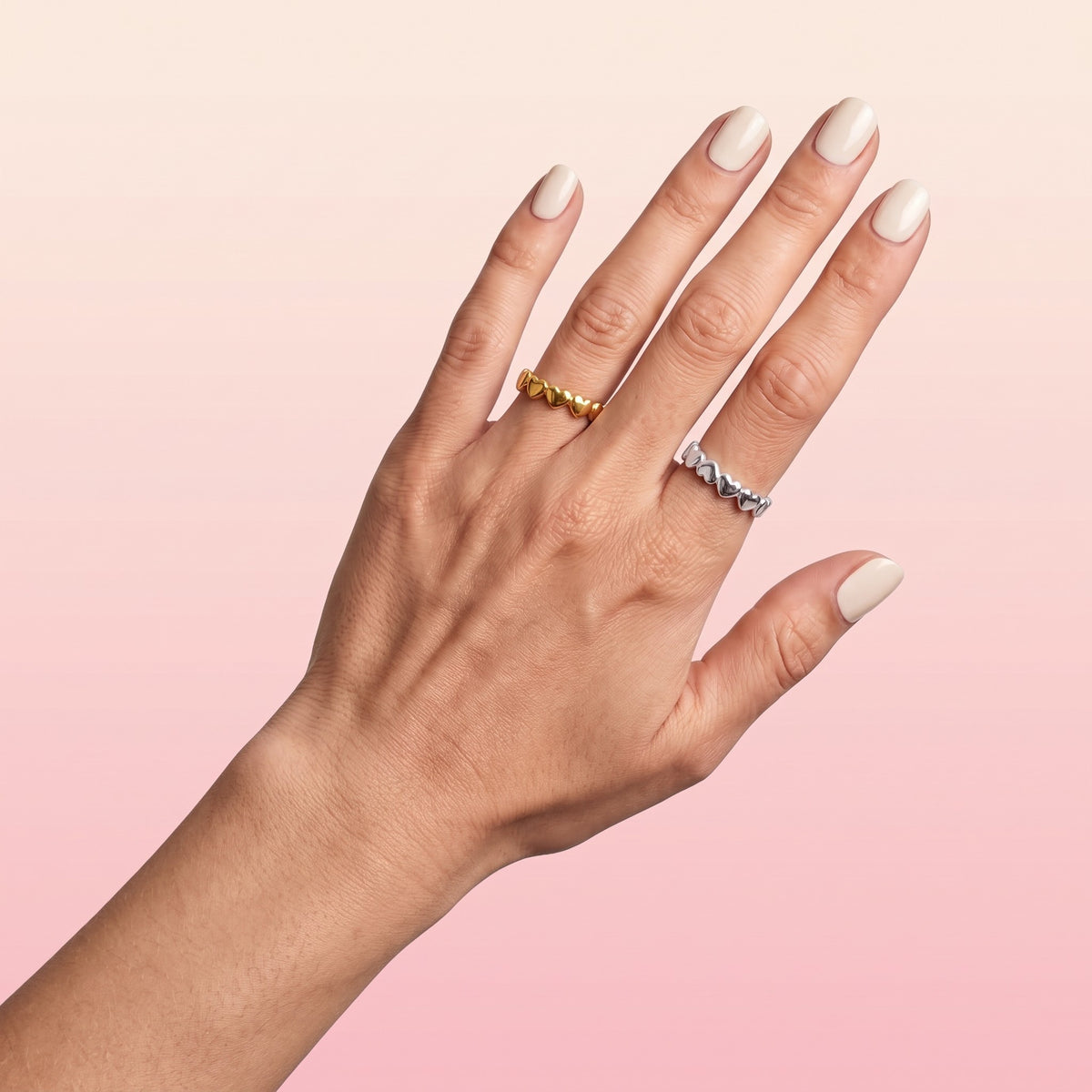 Anello Fascia Cuori Infinity In Acciaio Inossidabile