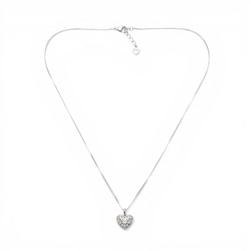 Collana con Cuore Zirconato Traforato In Argento 925