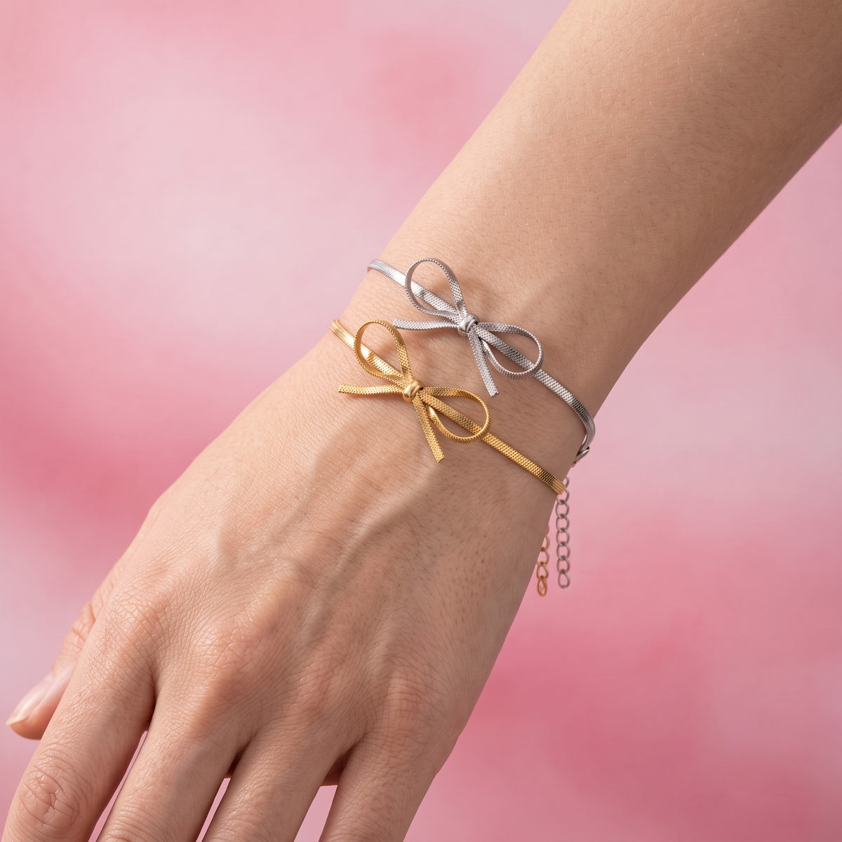 Bracciale con Dettaglio Fiocco In Acciaio Inossidabile
