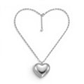 Collana con Grande Cuore Bombato In Acciaio Inossidabile
