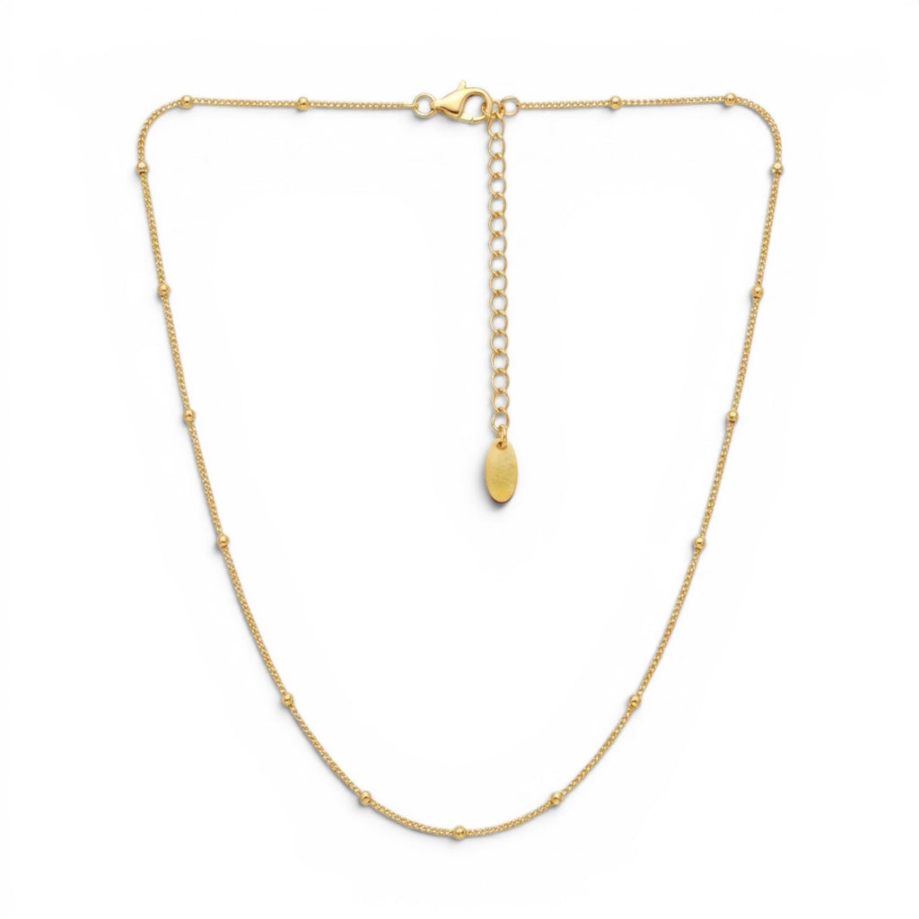 Collana Girocollo Sottile con Palline In Acciaio Inossidabile