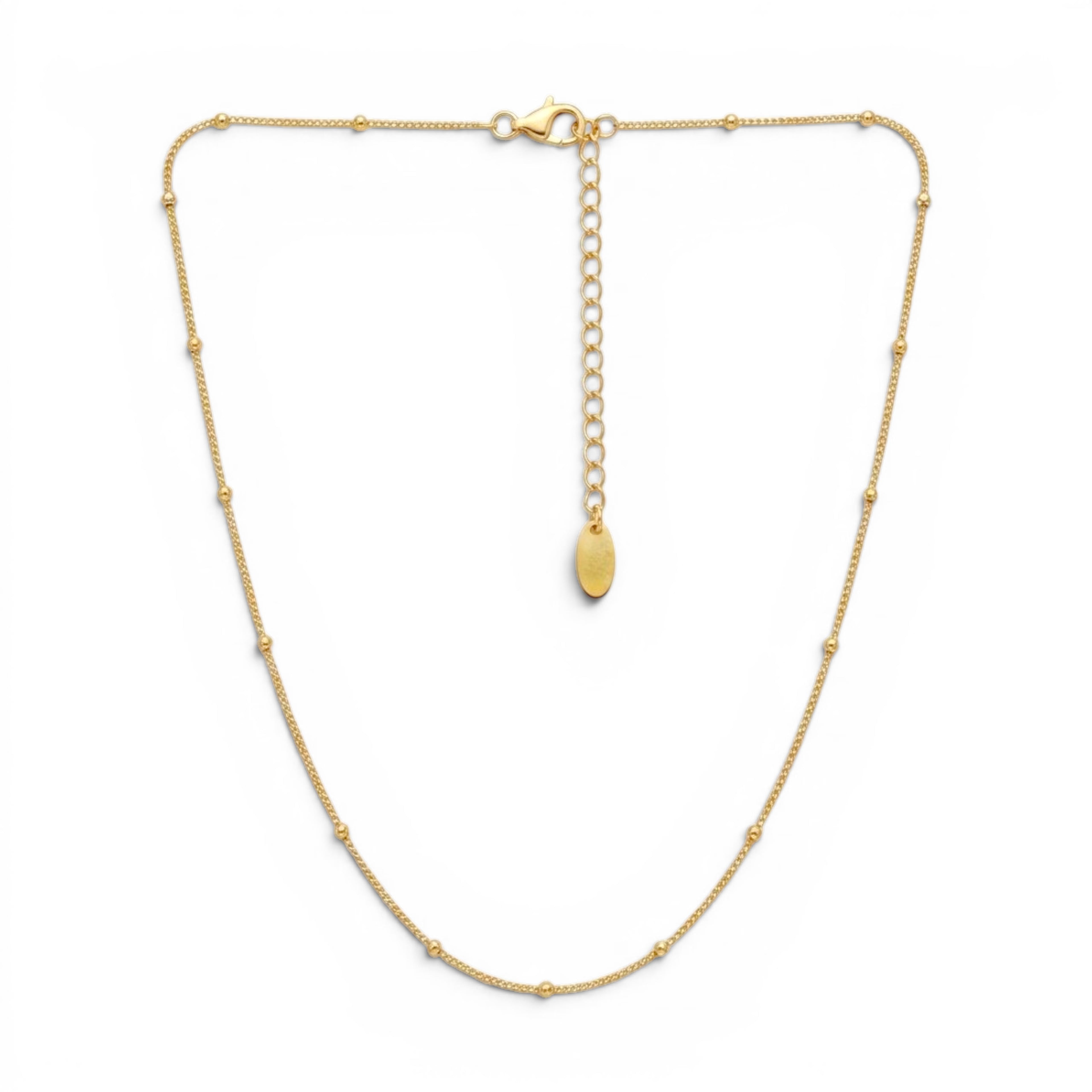Collana Girocollo Sottile con Palline In Acciaio Inossidabile