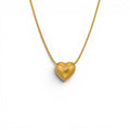 Collana con Cuore Rigato In Acciaio Inossidabile