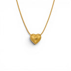 Collana con Cuore Rigato In Acciaio Inossidabile