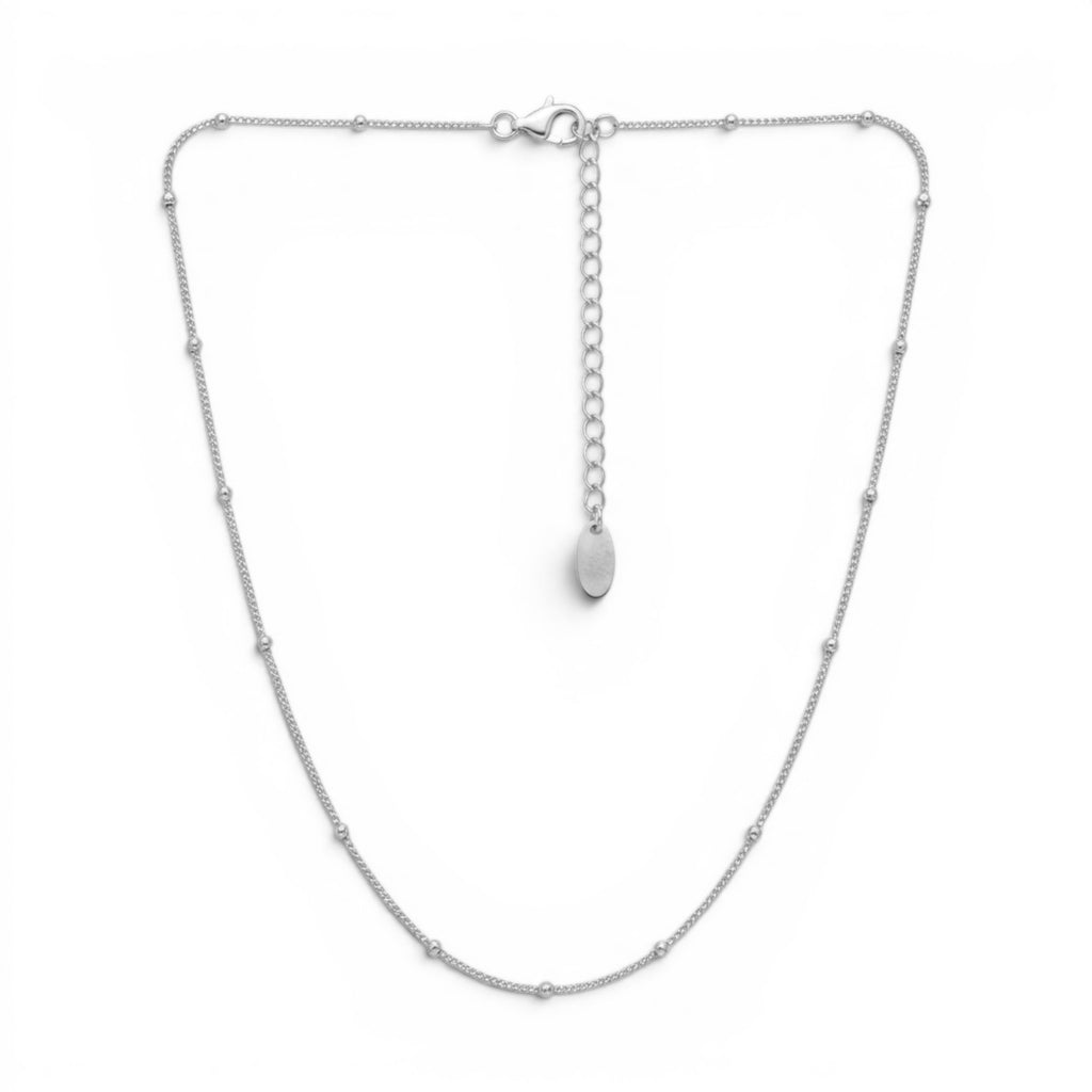 Collana Girocollo Sottile con Palline In Acciaio Inossidabile