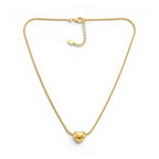 Collana Snake con Cuore Bombato In Acciaio Inossidabile