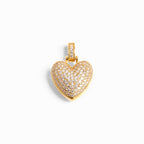 Ciondolo Cuore Bubble Bombato con Pavé di Zirconi