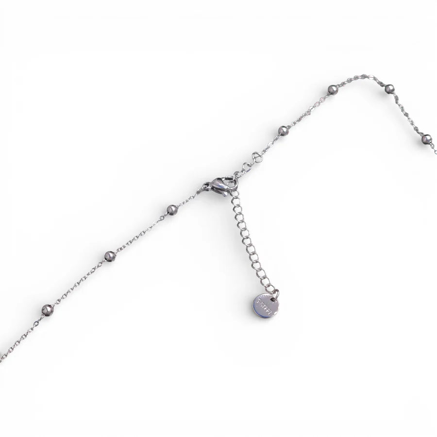 Collana Rosario con Cuore Sacro e Croce In Acciaio Inossidabile