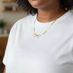 Collana con Fiocco Centrale In Acciaio Inossidabile