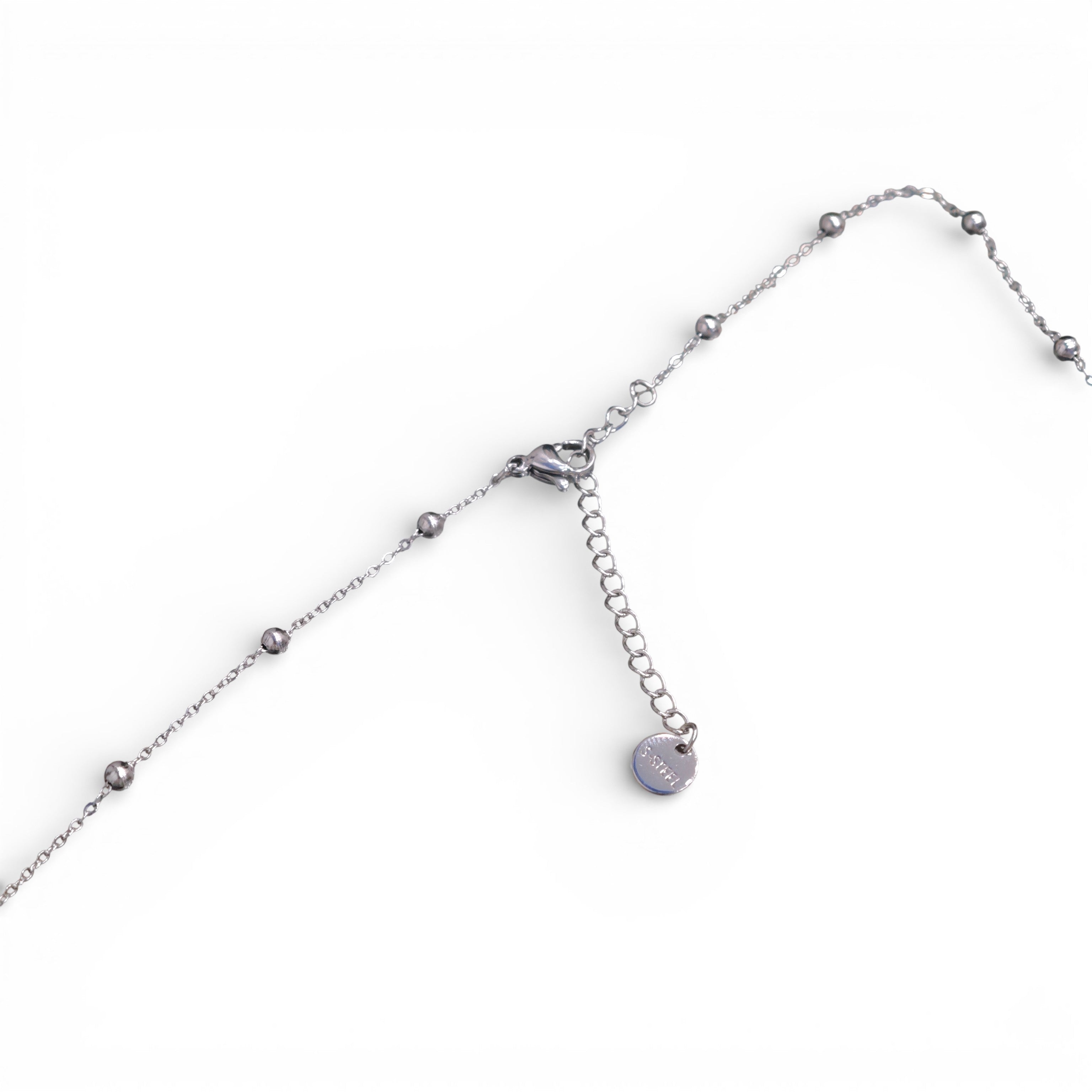 Collana Doppio Filo con Perle e Boule In Acciaio Inossidabile