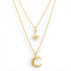Collana Incanto Notturno con Luna e Stella In Argento 925