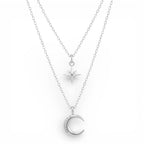 Collana Incanto Notturno con Luna e Stella In Argento 925