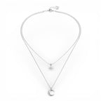 Collana Incanto Notturno con Luna e Stella In Argento 925