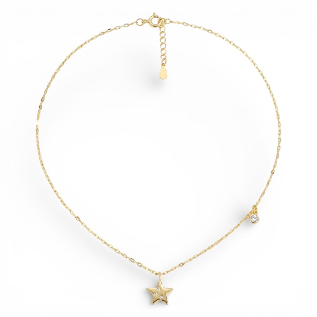 Collana Firmamento Scintillante con Stella e Charm in Argento 925