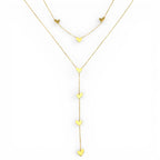 Collana Doppio Filo con Cuori Pendenti In Acciaio Inossidabile.