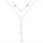 Collana Doppio Filo con Cuori Pendenti In Acciaio Inossidabile.