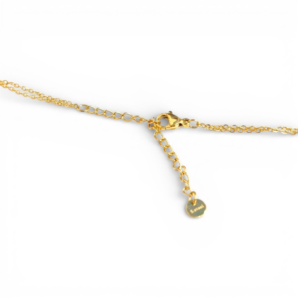 Collana Doppio Filo con Cuori Pendenti In Acciaio Inossidabile.