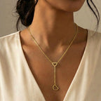 Collana con Pendente Doppio Cuore In Acciaio Inossidabile