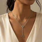 Collana con Pendente Doppio Cuore In Acciaio Inossidabile