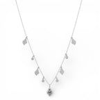 Collana con Pendenti Cuore Sacro e Brillanti In Acciaio Inossidabile