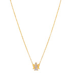 Collana con Ciondolo Angelo Protettore con Pavé di Zirconi In Acciaio Inossidabile