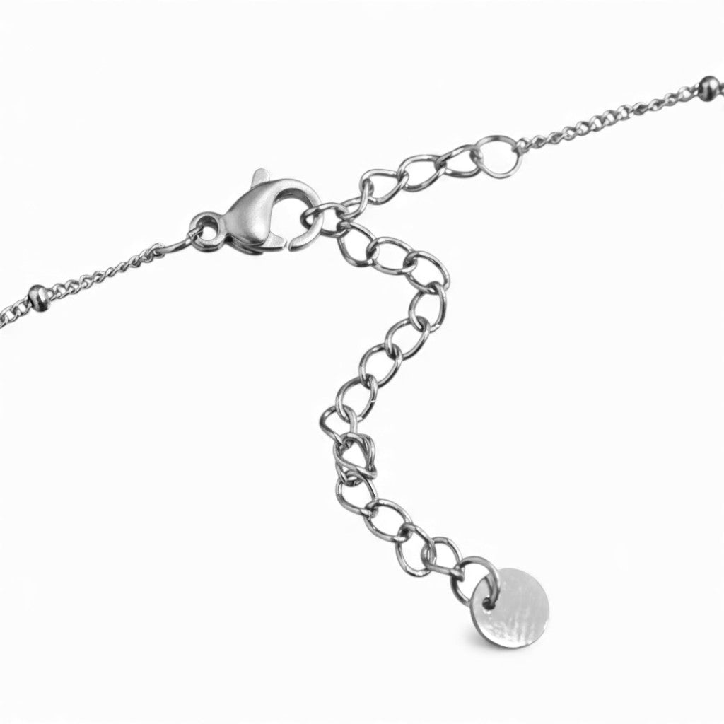 Collana con Ciondolo Angelo Protettore con Pavé di Zirconi In Acciaio Inossidabile