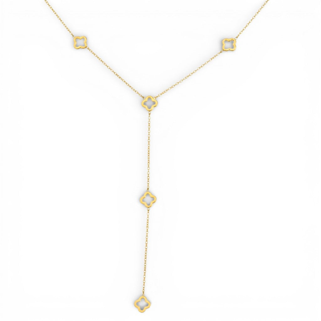 Collana con Charm a Quadrifoglio in Acciaio Inossidabile