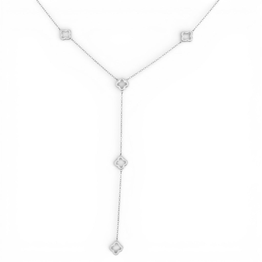 Collana con Charm a Quadrifoglio in Acciaio Inossidabile