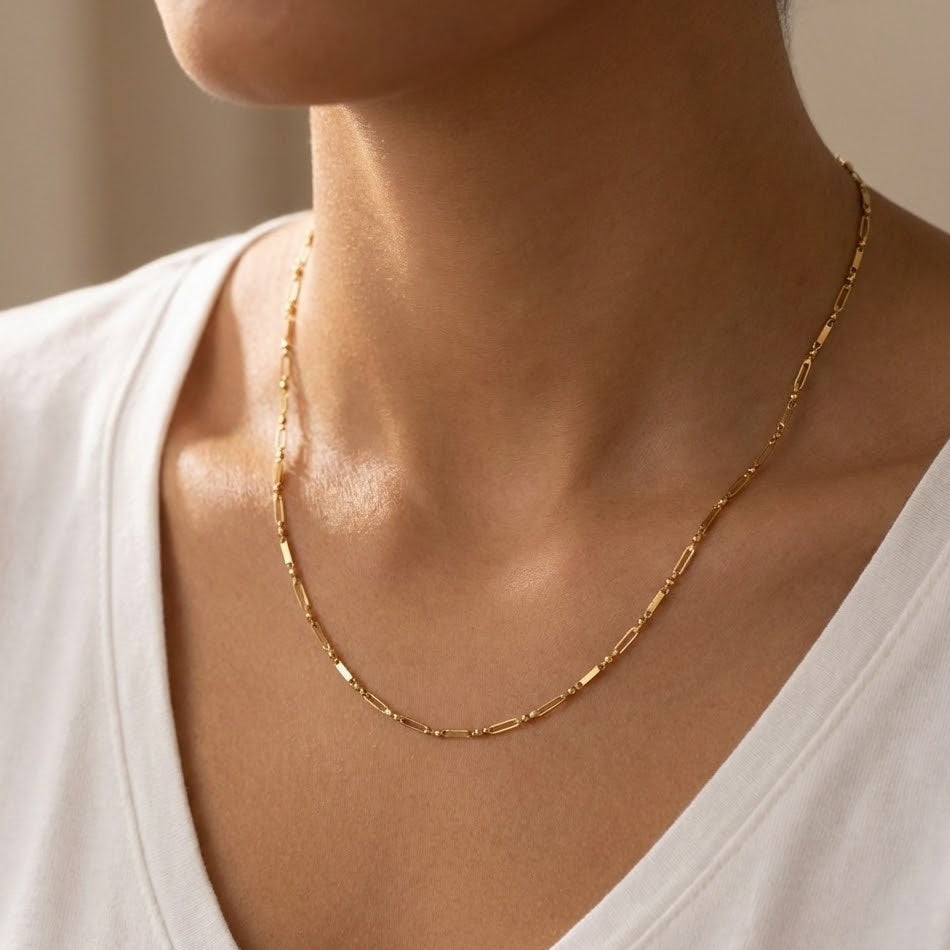 Collana a Maglia Rettangolare In Acciaio Inossidabile