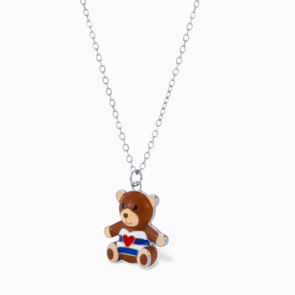 Collana Teddy Love con Pendente Orsetto In Acciaio Inossidabile