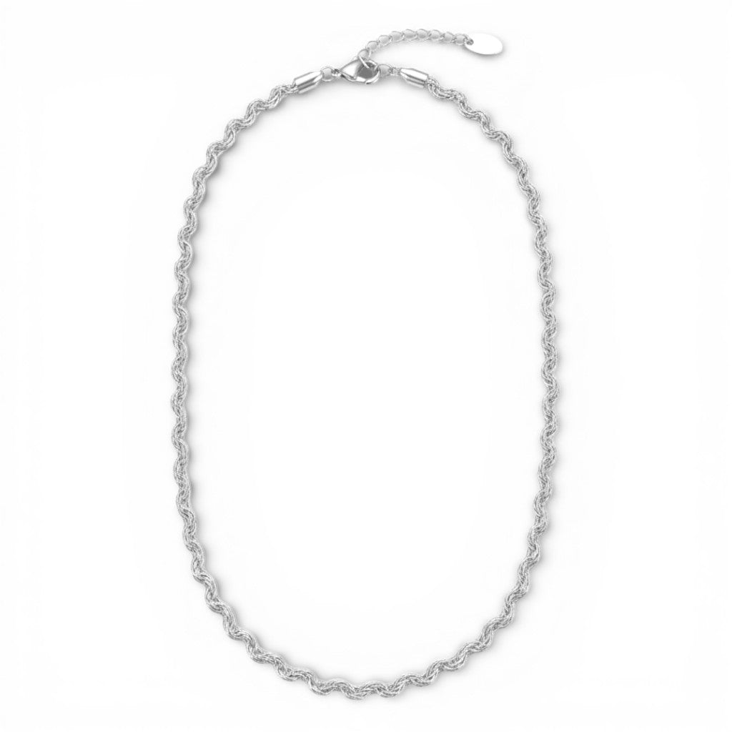 Collana a Maglia Intrecciata In Acciaio Inossidabile