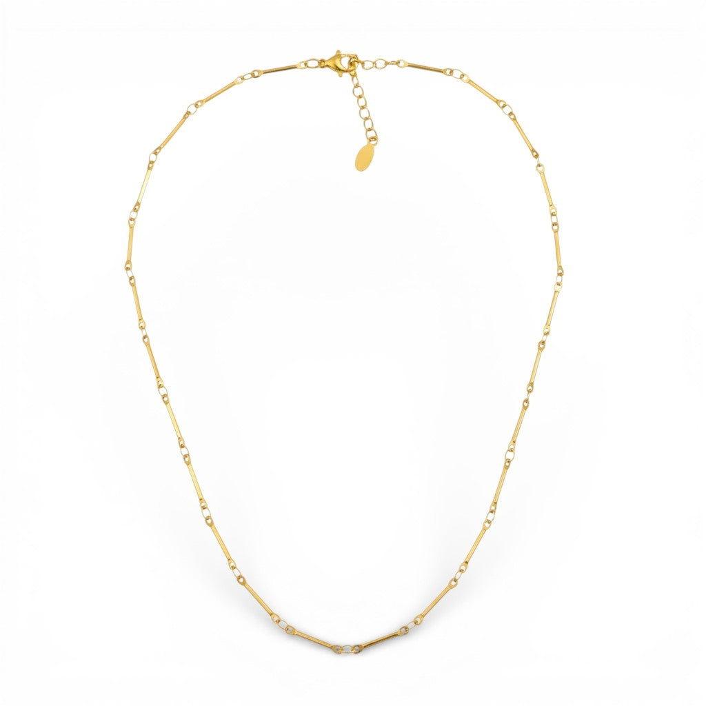 Collana Geometria Urbana a Maglia Rettangolare In Acciaio Inossidabile