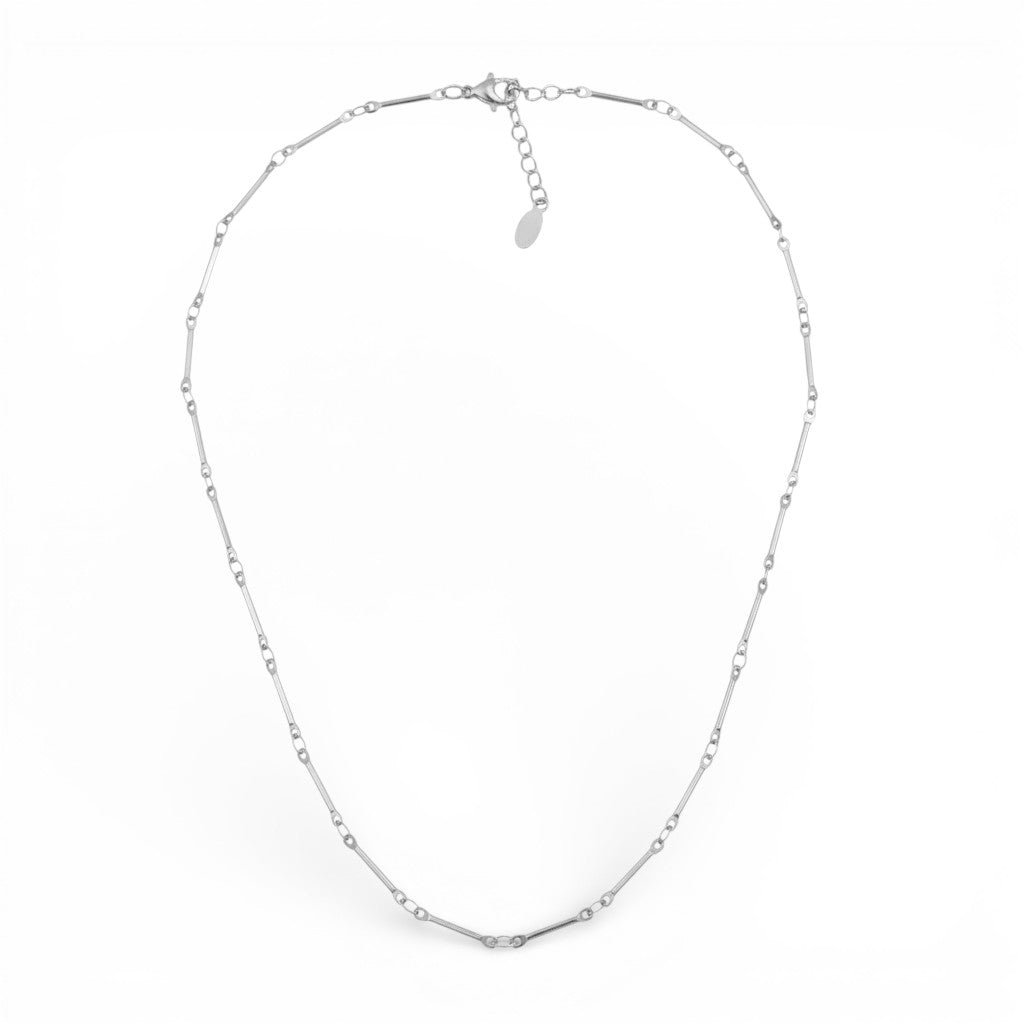 Collana Geometria Urbana a Maglia Rettangolare In Acciaio Inossidabile