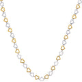 Collana Girocollo a Cuori Intrecciati Bicolore in Acciaio Inossidabile