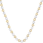 Collana Girocollo a Cuori Intrecciati Bicolore in Acciaio Inossidabile