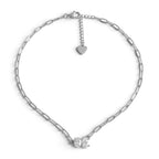 Collana Maglia Paperclip con Zirconi Toi et Moi In Acciaio Inossidabile