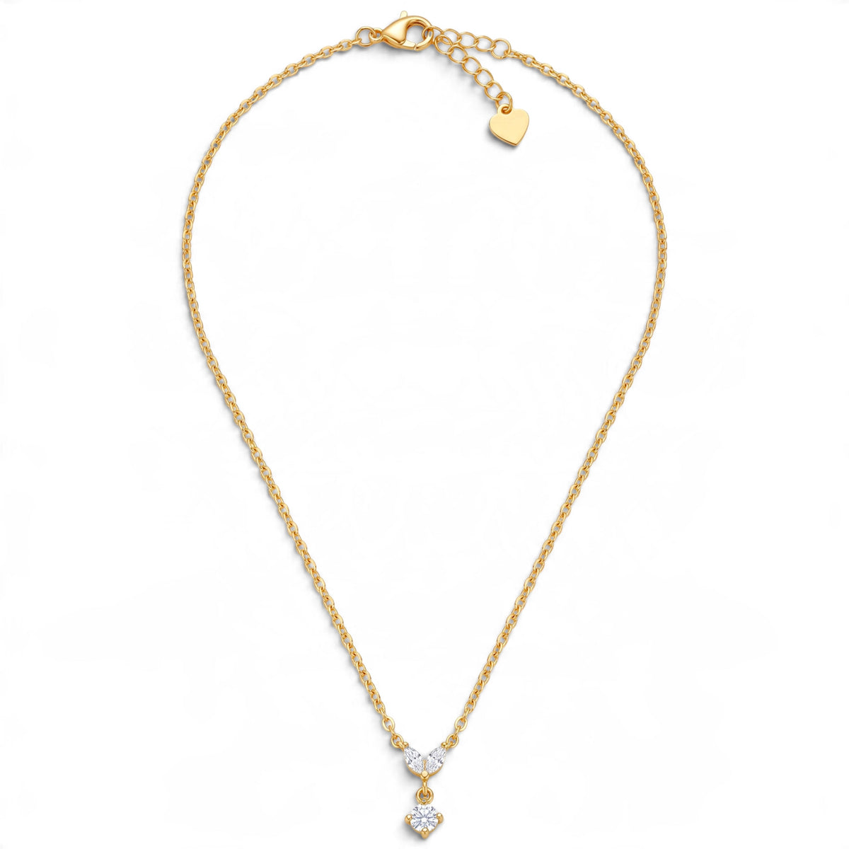 Collana Punto Luce con Ciondolo Zirconi In Acciaio Inossidabile