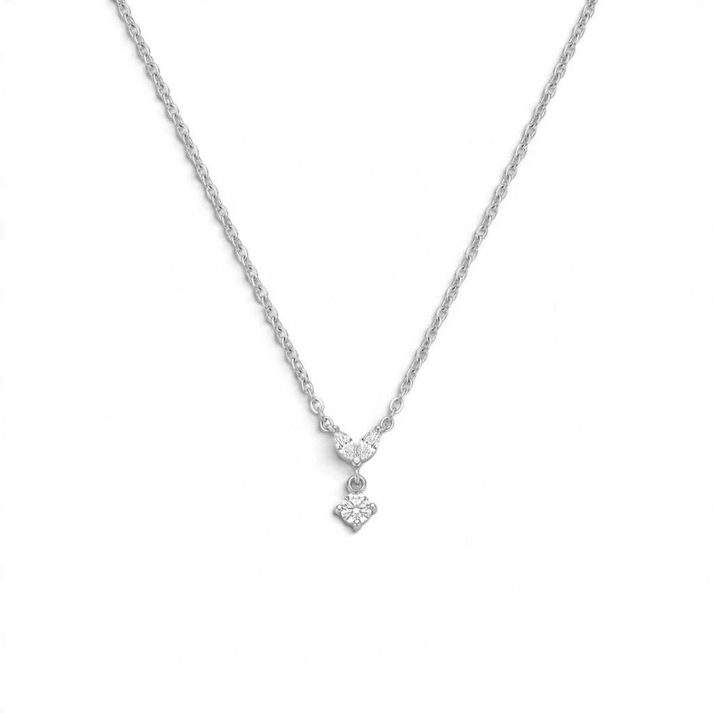 Collana Punto Luce con Ciondolo Zirconi In Acciaio Inossidabile
